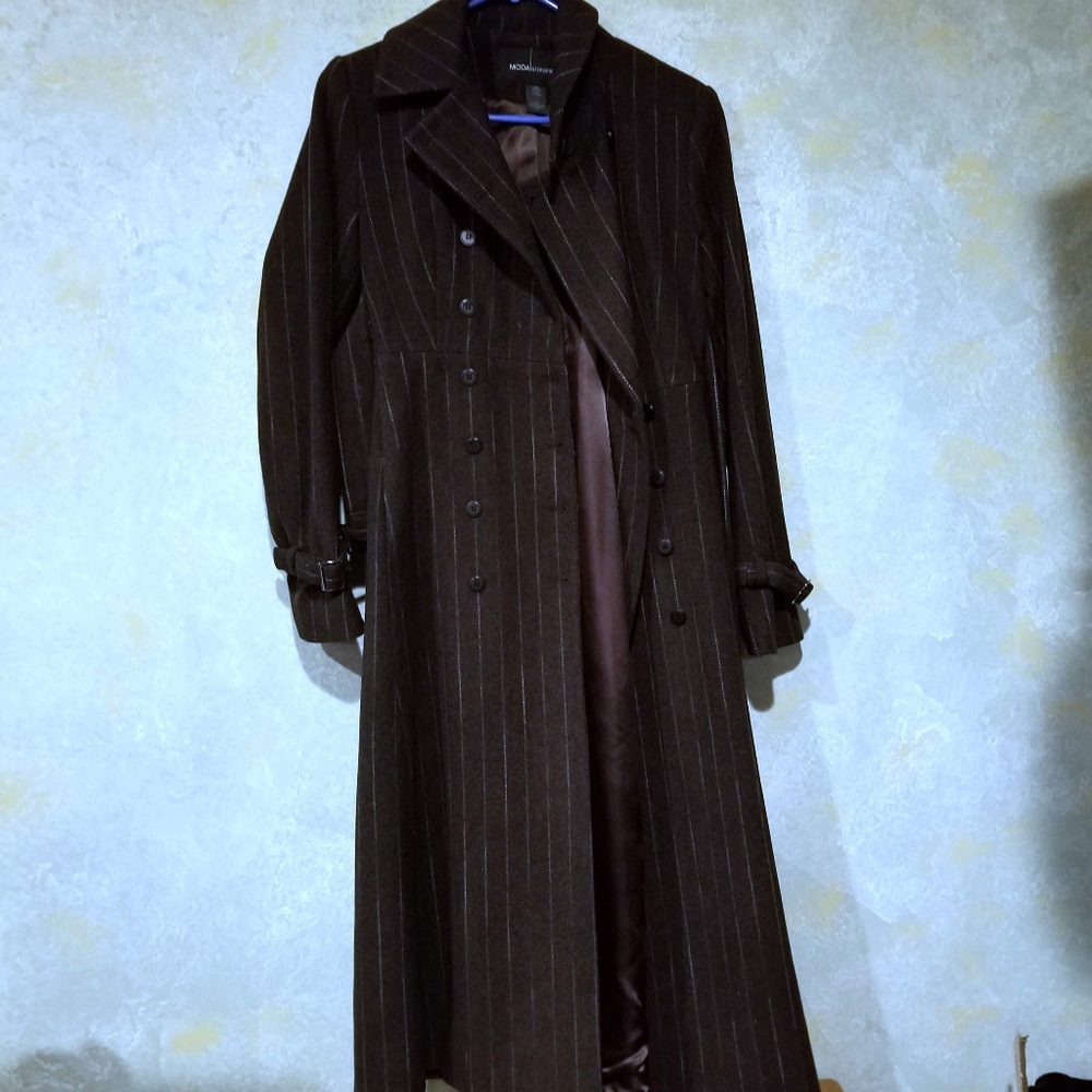 MODA International Wool Blend Trench Coat sz 2